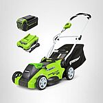 [Resale, AC] $109.98: Greenworks 40V 16&quot; Cordless Lawn Mower, Ultra-Light Push Mower with 4.0Ah Battery &amp; Charger (Used - Like New) at Amazon