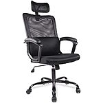 $43.38*: Smug Ergonomic Mesh Home Office Computer Chair w/ Lumbar Support &amp; Headrest (Black) at Amazon