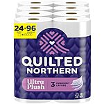 [S&amp;S, AC] $17.78*: 24-Count 255-Sheets Quilted Northern 3-Ply Toilet Paper Mega Rolls (Ultra Plush) at Amazon (74.1￠ each)