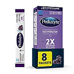 [S&amp;S] $4.61*: 8-Ct 0.3-Oz Pedialyte Fast Hydration Electrolyte Powder Packets (Grape) at Amazon