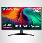 $199.99*: 32″ LG 32UR500K-B Ultrafine 4K UHD Computer Monitor at Amazon