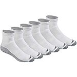 $8.39*: 6-Pairs Dickies Men's Dri-tech Moisture Control Quarter Socks at Amazon