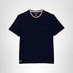 $14.99: Lacoste Men's Contrast Neck Relaxed Fit Pajama T-Shirt (Amazon Exclusives) at Amazon