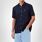$64.99: Lacoste Men's Regular Fit Linen Casual Button Down at Amazon