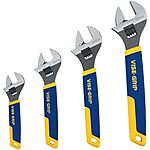 $40.47: 4-Piece IRWIN VISE-GRIP Adjustable Wrench Set, SAE/MM (2078706) at Amazon