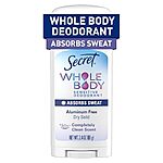 [S&amp;S, AC] $6.08: 2.4-Oz Secret Whole Body Deodorant Dry Feel Stick at Amazon