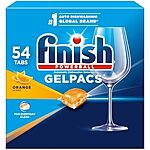 [S&amp;S] $7.59: 54-Count Finish Gelpacs Dishwasher Detergent (Orange) at Amazon