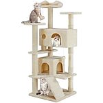 $35.99*: 54&quot; Aidoly Multi-Level Cat Tower (Beige) at Amazon