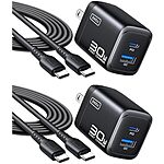2-Pack INIU Up to 30W PD Fast Charging USB C Charger Block (USB-C + USB-A; Black) $9.15