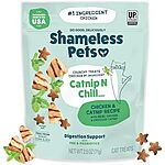 [S&amp;S, AC] $1.42*: 2.5-Oz Shameless Pets Crunchy Cat Treats (Catnip N Chill) at Amazon