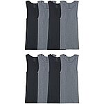 $13.33*: 8-Count Fruit of the Loom Men's Tanks (Black/Grey) at Amazon
