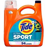 [S&amp;S, AC] $32.16: 4 × 132-Oz Tide Ultra Sport Liquid Laundry Detergent (94 Loads) ($8.04 each) at Amazon
