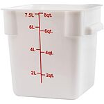$6.21: 8-Qt Winco Square Storage Container (White) at Amazon
