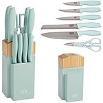 $16.22: 10-Piece Tasty Kitchen Knife Set with Block (Aqua) at Amazon