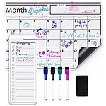 $9.73*: 12&quot;x17&quot; Amazon Basics Magnetic Dry Erase Whiteboard Calendar w/ Markers &amp; Eraser at Amazon