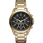 $112.50: A|X Armani Exchange Chronograph Watch for Men (Gold/Black Dial) at Amazon