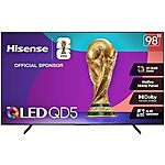 $999.99*: 98″ Hisense QD5 QLED 4K UHD Smart Google TV (98QD5QG, 2025 Model) at Amazon