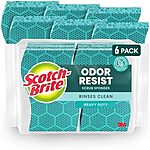 [S&amp;S, AC] $10.91*: 2 × 6-Count Scotch-Brite Odor Resist Heavy Duty Scrub Sponges ($5.45 each) at Amazon (90.9￠ each)