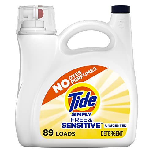 $9.92 /w S&S: 128oz Tide Simply Liquid Laundry Detergent (Free & Sensitive, 89 Loads) + $1.90 Amazon credit