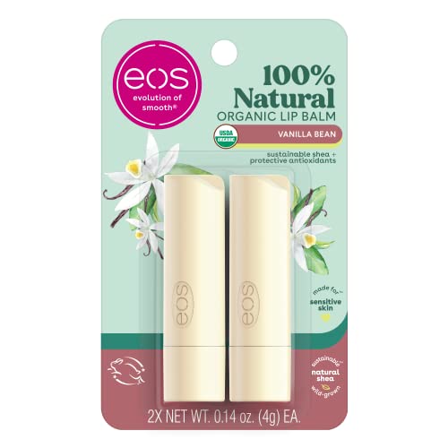$2.78 /w S&S: eos 100% Natural & Organic Lip Balm Sticks, Vanilla Bean, 0.14 oz, 2-Pack
