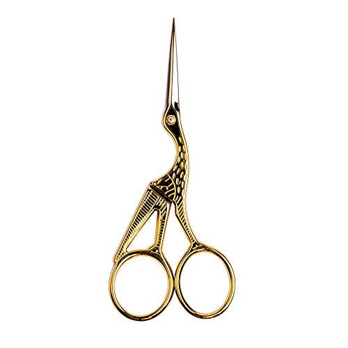 $6.99: SINGER 4.5” Forged Embroidery Gold Plated, Stork Design Scissors