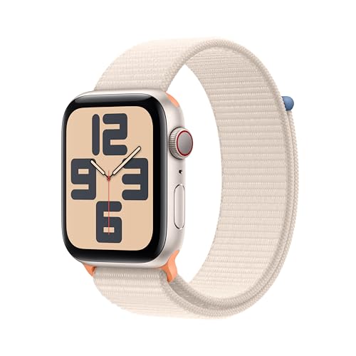 $206.40: Apple Watch SE (2nd Gen) [GPS + Cellular 44mm] Smartwatch with Starlight Aluminum Case with Starlight Sport Loop