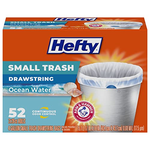 $5.25 w/ S&S: 52-Count 4-Gallon Hefty Small Trash Bags (Ocean Water)