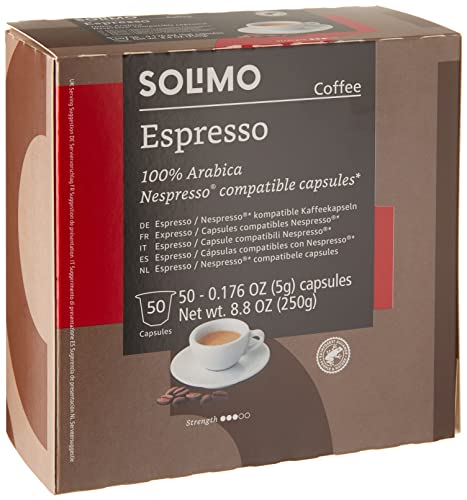 $12.16 w/ S&S: Solimo Espresso Capsules, Compatible with Original Brewers (50 count)