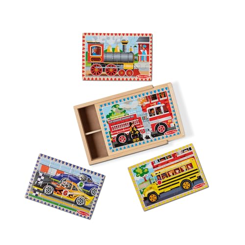 $5.42: Melissa & Doug Vehicles 4-in-1 Wooden Jigsaw Puzzles