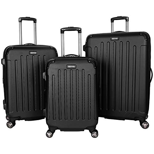 $209.86: Kenneth Cole REACTION Renegade Luggage Expandable 8-Wheel Spinner Lightweight Hardside Suitcase, Black, 3-Piece Set (20"/24"/28")