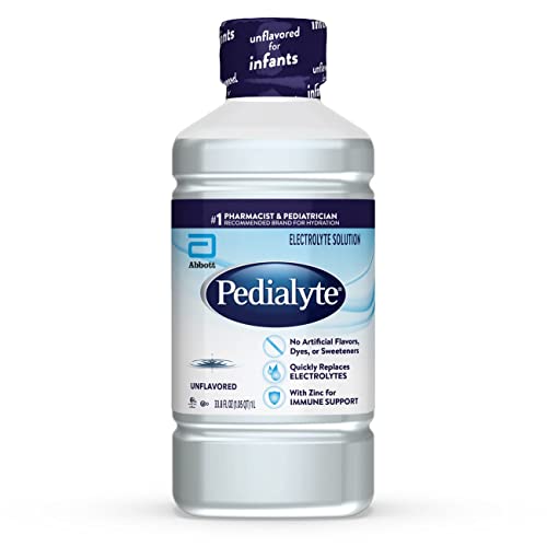 $12.87 w/ S&S: Pedialyte Electrolyte Solution, Unflavored, Hydration Drink, 33.8 Fl Oz. (Pack of 4)