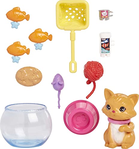 $4.03: Barbie Pets and Accessories, Interactive Kitty Playset with Moving Paw and Head, 11 Animal Themed Pieces
