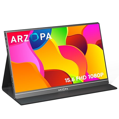 $63.87: 15.6" ARZOPA 1920x1080 60Hz Portable IPS External Monitor w/ Cover