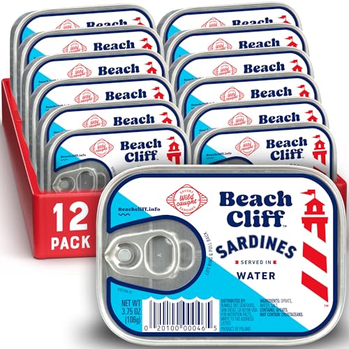 $8.79 w/ S&S: 12-Count 3.75-Oz Beach Cliff Wild Caught Sardines in Water