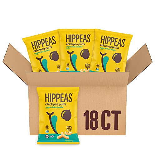 $10.93 w/ S&S: Hippeas Chickpea Puffs, Vegan White Cheddar, 0.8 Ounce (Pack of 18)