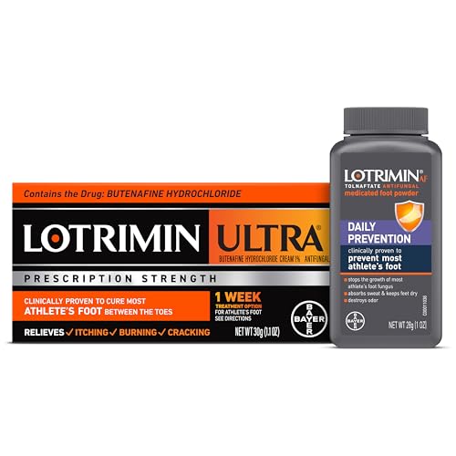 $10.52 w/ S&S: Lotrimin Ultra, One Week Athlete's Foot Cream, 1.1 Oz Tube with Daily Prevention Athlete's Foot Medicated Foot Powder, 1 Oz Bottle