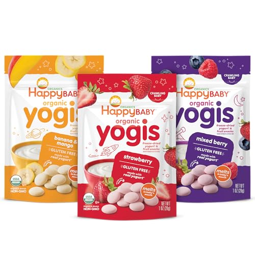 $7.68 w/ S&S: 3-Pk 1-Oz Happy Baby Organic Yogis Freeze-Dried Yogurt & Fruit Snacks (Variety)