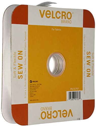 $6.50: VELCRO Brand For Fabrics, 30 ft x 5/8 in, White