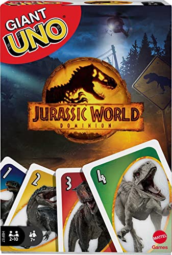 $6.77: Mattel Games Giant UNO Jurassic World Domination Card Game