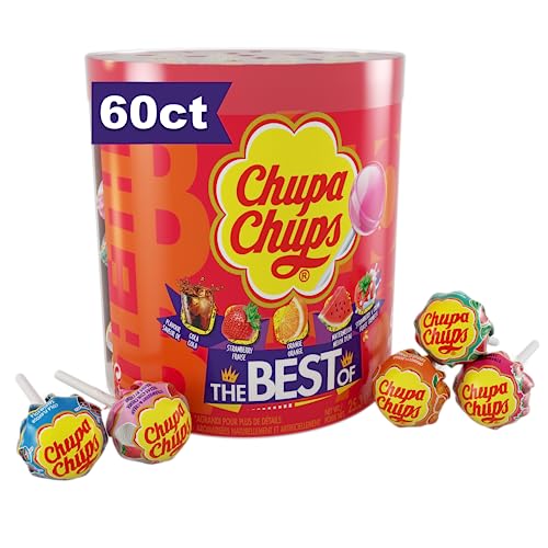 $9 w/ S&S: 60-Count Chupa Chups Candy Lollipops Drum Display (5 Flavors)