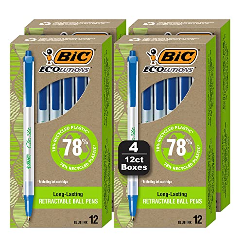 $10.09 w/ S&S: BIC Ecolutions Clic Stic Blue Ballpoint Pens, Medium Point (1.0mm), 48-Count Pack