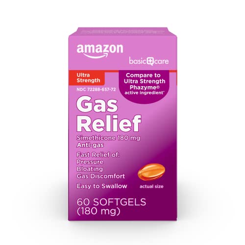 $3.79 w/ S&S: Amazon Basic Care Ultra Strength Gas Relief Softgels, 60 Count at Amazon