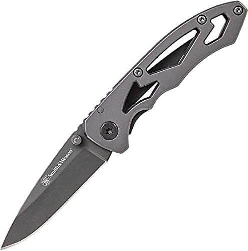 $7.59: Smith & Wesson CK400 5.4in High Carbon S.S. Folding Knife with a 2.2in Drop Point Blade and Stainless Steel Handle