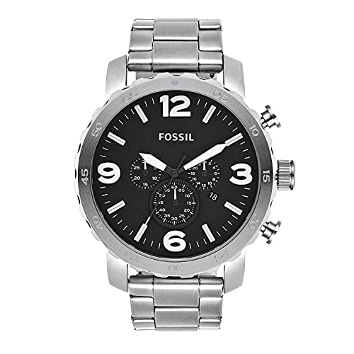 $71.50: Fossil Nate Men's Watch with Oversized Chronograph Watch Dial and Stainless Steel Band