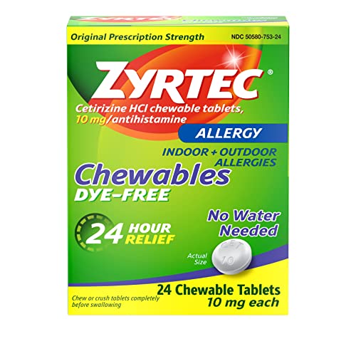 $9.99 w/ S&S: Zyrtec 24 Hour Allergy Relief Berry Chewable Tablets, 24 Ct