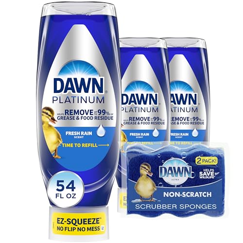 $10.21 w/ S&S: 3-Pack 18-Oz Dawn EZ-Squeeze Platinum Dishwashing Soap + 2 Non-Scratch Sponges