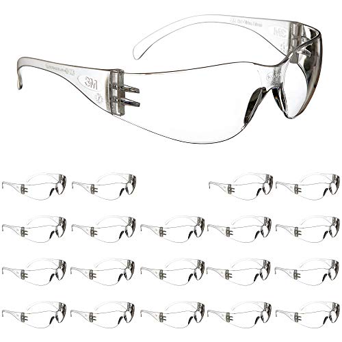 $26: 3M Safety Glasses, Virtua, 20 Pair, ANSI Z87, Anti-Fog Scratch Resistant Clear Lens, Clear Frame, Wraparound Coverage