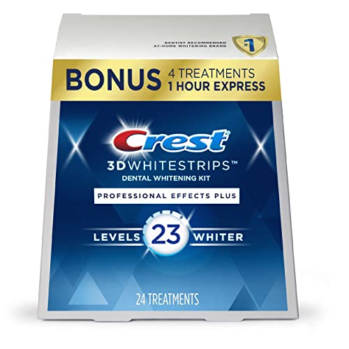 $30: Crest 3D Whitestrips, Professional Effects Plus, Teeth Whitening Strip Kit, 48 Strips (24 Count Pack)