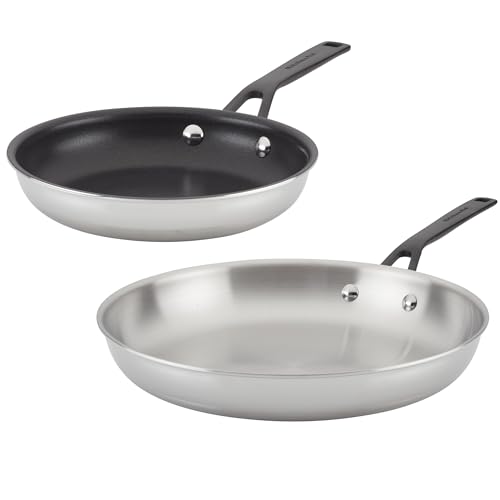 $83.60: KitchenAid Stainless Steel and Nonstick Induction Frying Pans/Skillet Set