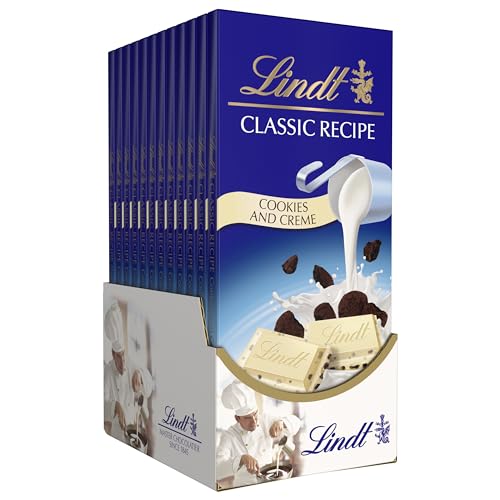 $18.79: Lindt CLASSIC RECIPE Cookies and Creme White Chocolate Candy Bar, 4.2 oz. (12 Pack)